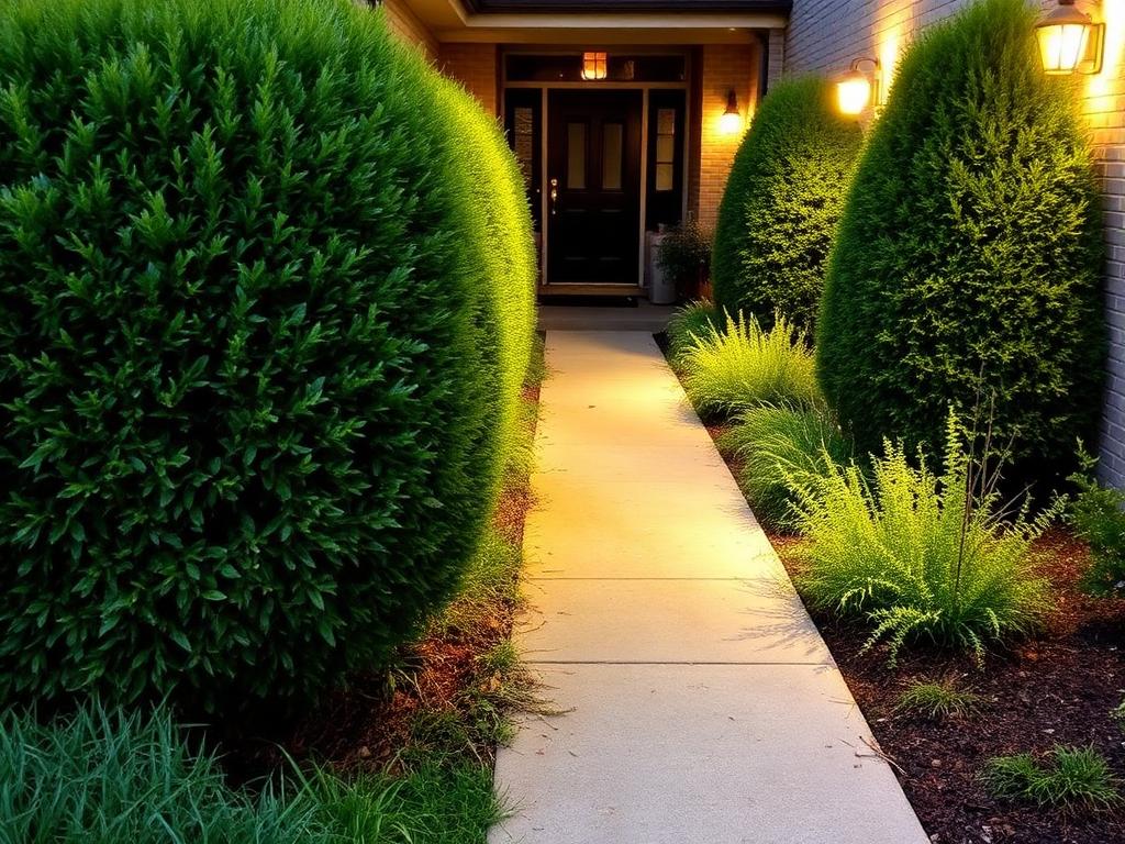 Before — Walkway & hedge cleanup